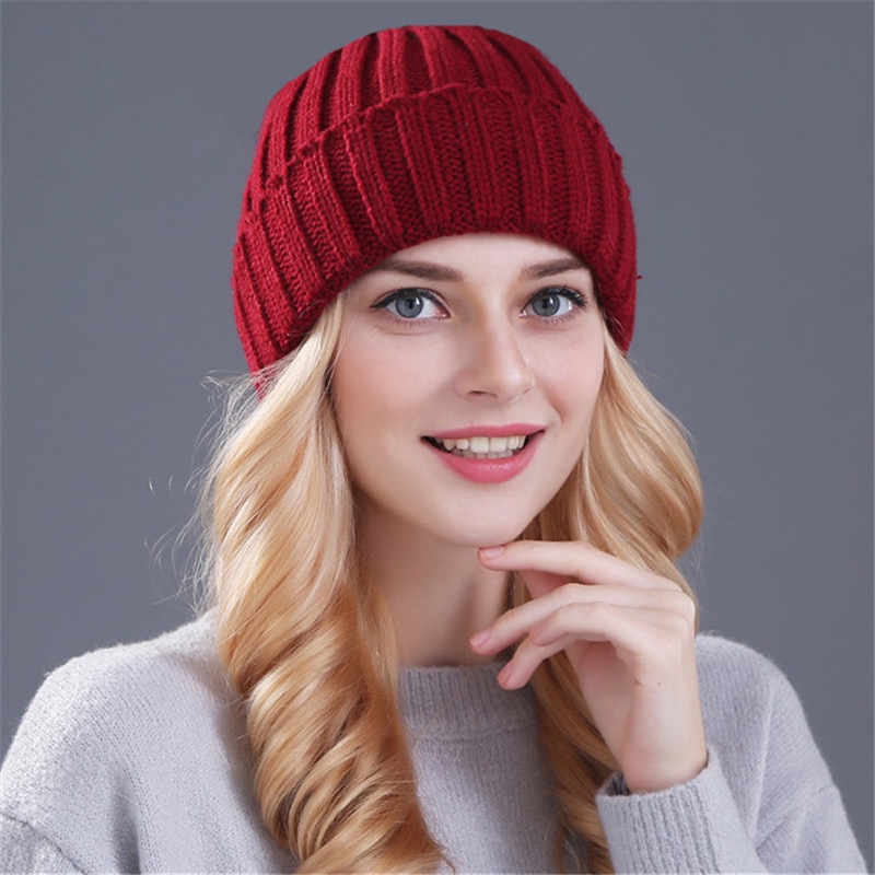 [Xthree] Keep warm winter hat for women girl &#39;s wool hat knitted beanies cap thick female cap
