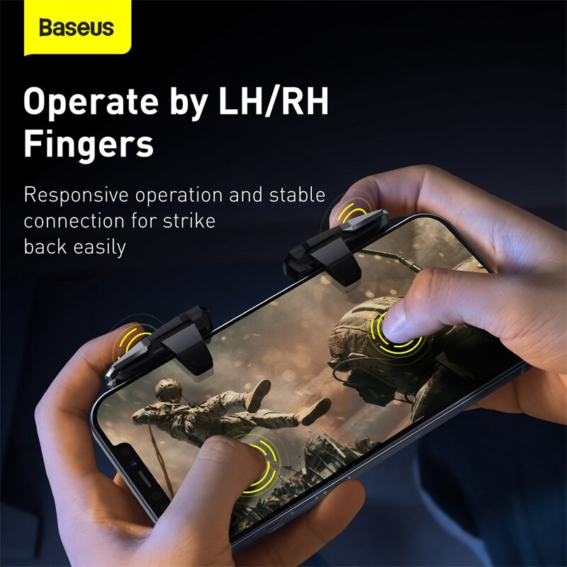 Baseus mobilspillutløser til pubg telefon spillkontroller gamepad joystick skyting  l1 r1 legeringsnøkkelknapp til iphone samsung