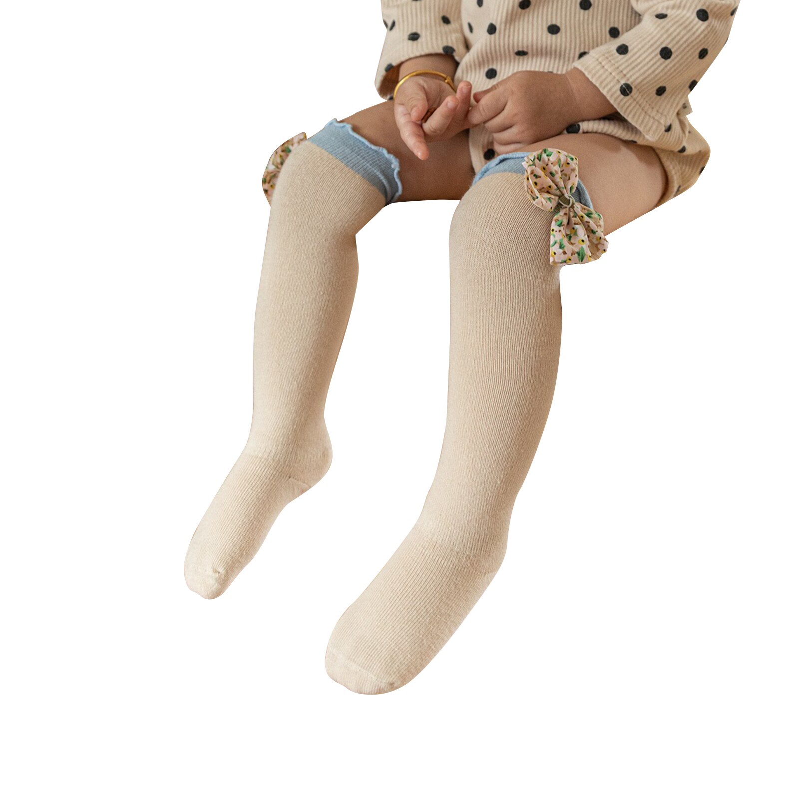 Emmababy Meisjes Kousen Ademend Knie Sokken Lente Herfst Winter Peuters Zoete Stijl Boog Decoratie Vezelig Zelfkant