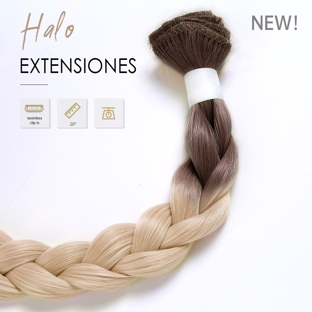 20inch Long Straight Clip In Hair Extensions 7Pcs/Set Synthetic Hairpiece with Clips Ombre Brown High Temperature Fiber Hair
