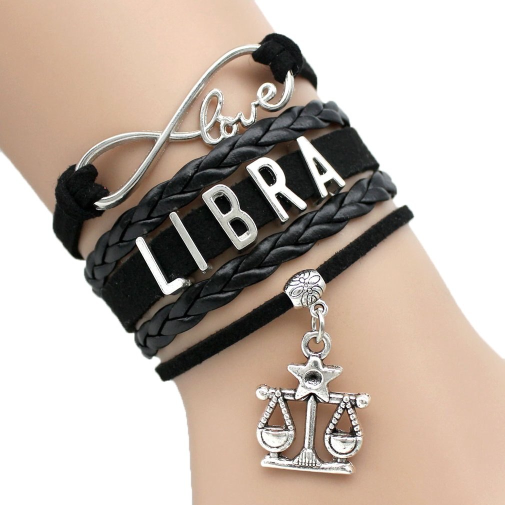12 Constellation Leather Bracelets Unisex Zodiac Sign Handmade Vintage Infinity Love Aries Taurus Gemini Cancer Virgo Scorpio