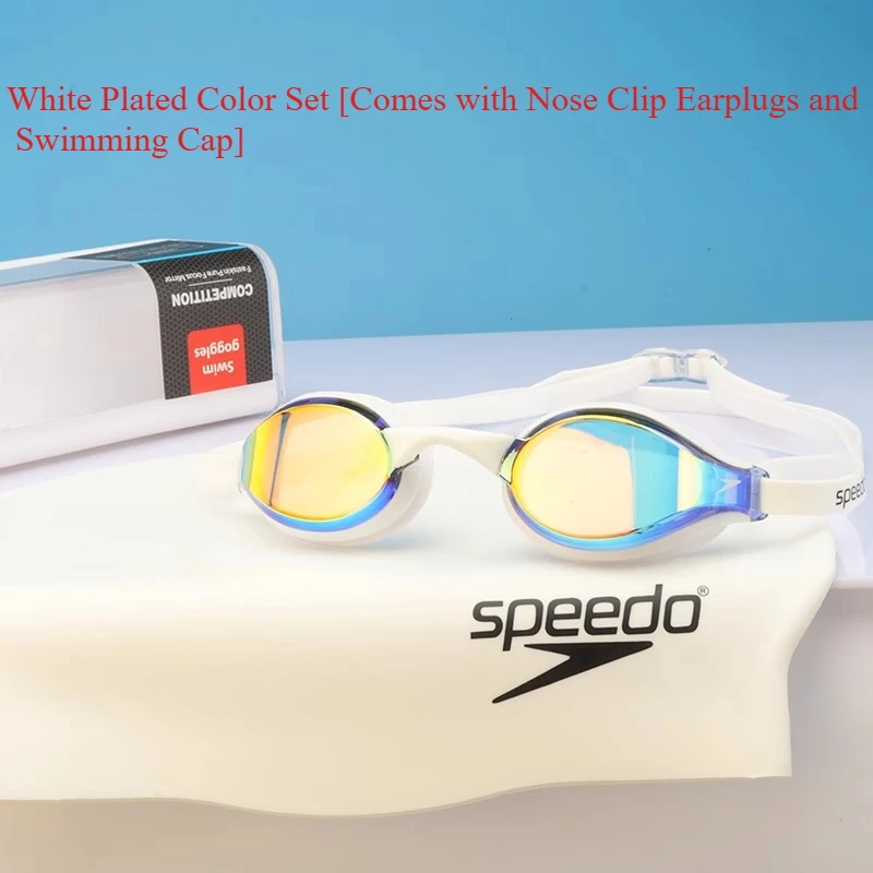 Speedo elite simglasögon med liten båge, klar syn och imfri teknik för tävling och träning för män och kvinnor: Röd