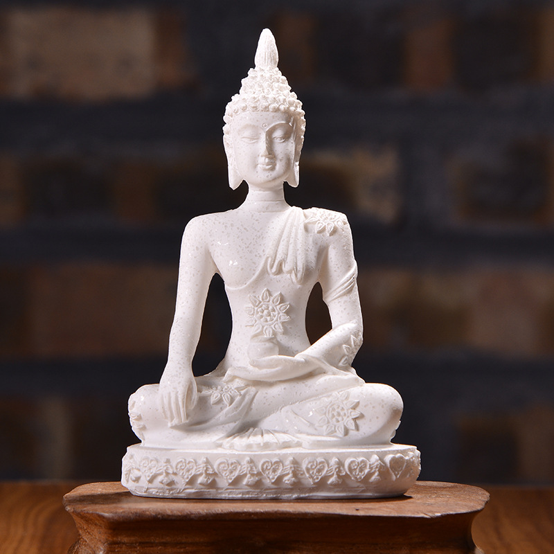 VILEAD Buddha Statue Thailand Buddha Skulptur Hindu Fengshui Figur Meditation Miniatur Innenraum Heimat Dekoration Handwerk