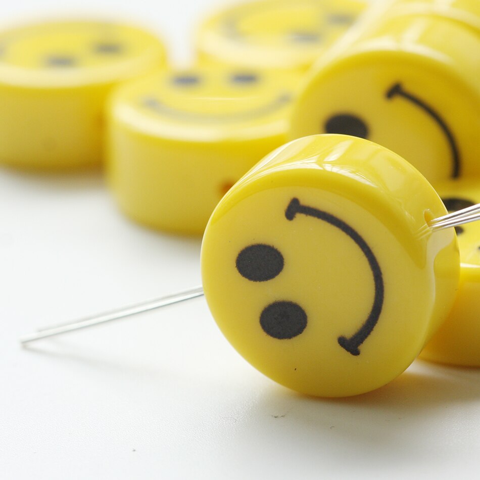 Yellow Resin Smile Face Spacer (4499C)