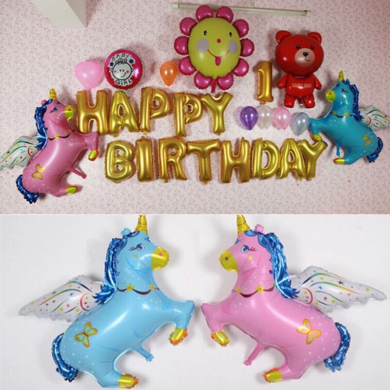 85X70cm ange mouche cheval forme feuille ballon aluminium ballon feuille dessin animé ballon anniversaire fête de mariage décoration