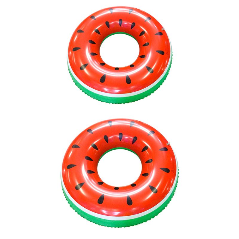 Safely Watermelon Inflatable Swimming Ring Float Pool Swim Circle Laps Beach Toy Y4UD