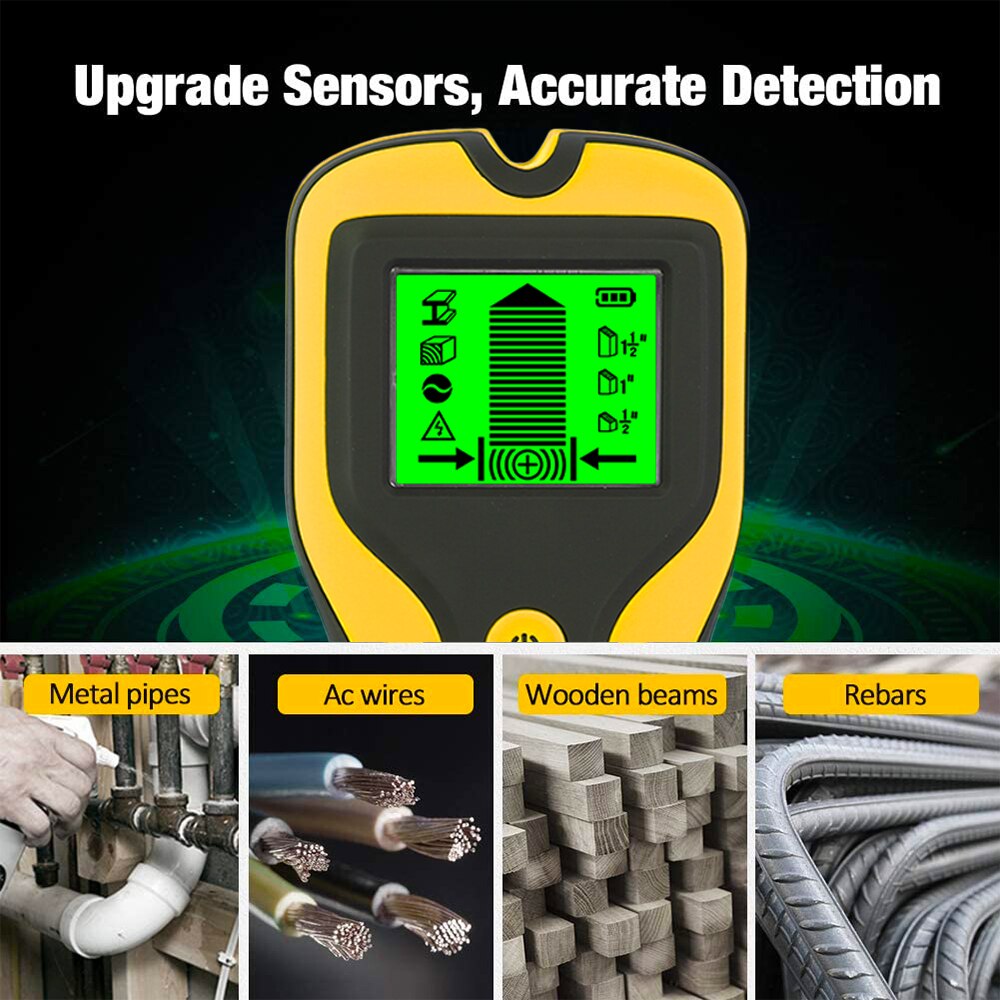 3 in 1 sensor vægscanner rørfinder rørtrådsdetektor elektronisk studs locator træbjælke væg metaldetektor tilbehør