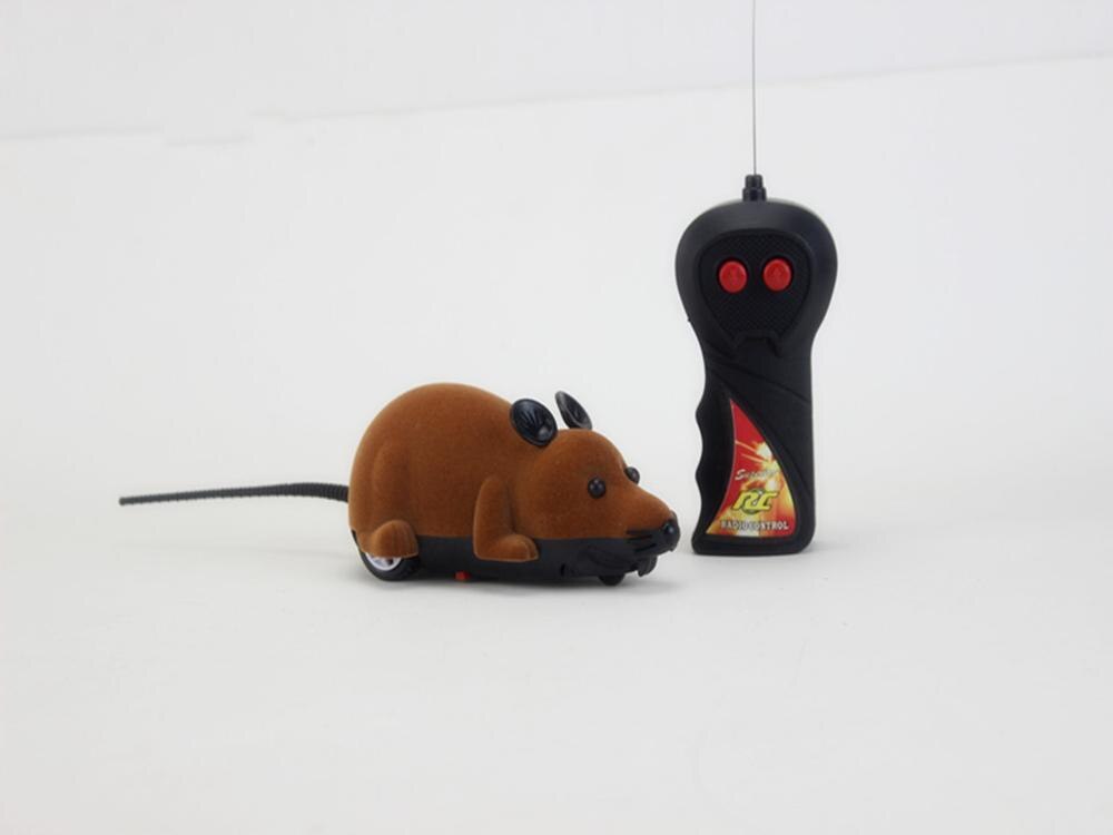 nuevos juguetes del ratón inalámbrico RC ratones gato juguetes de Control remoto falsa Mouse novedad RC divertida del gato jugando ratón juguetes para gatos: brown / 16 x 7 x 8cm