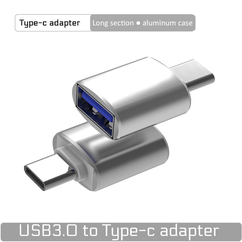 Legering Usb 3.0 Type-C Adapter Shell Lange Adapter Aluminium Otg 3.0 Mini Connector Converter