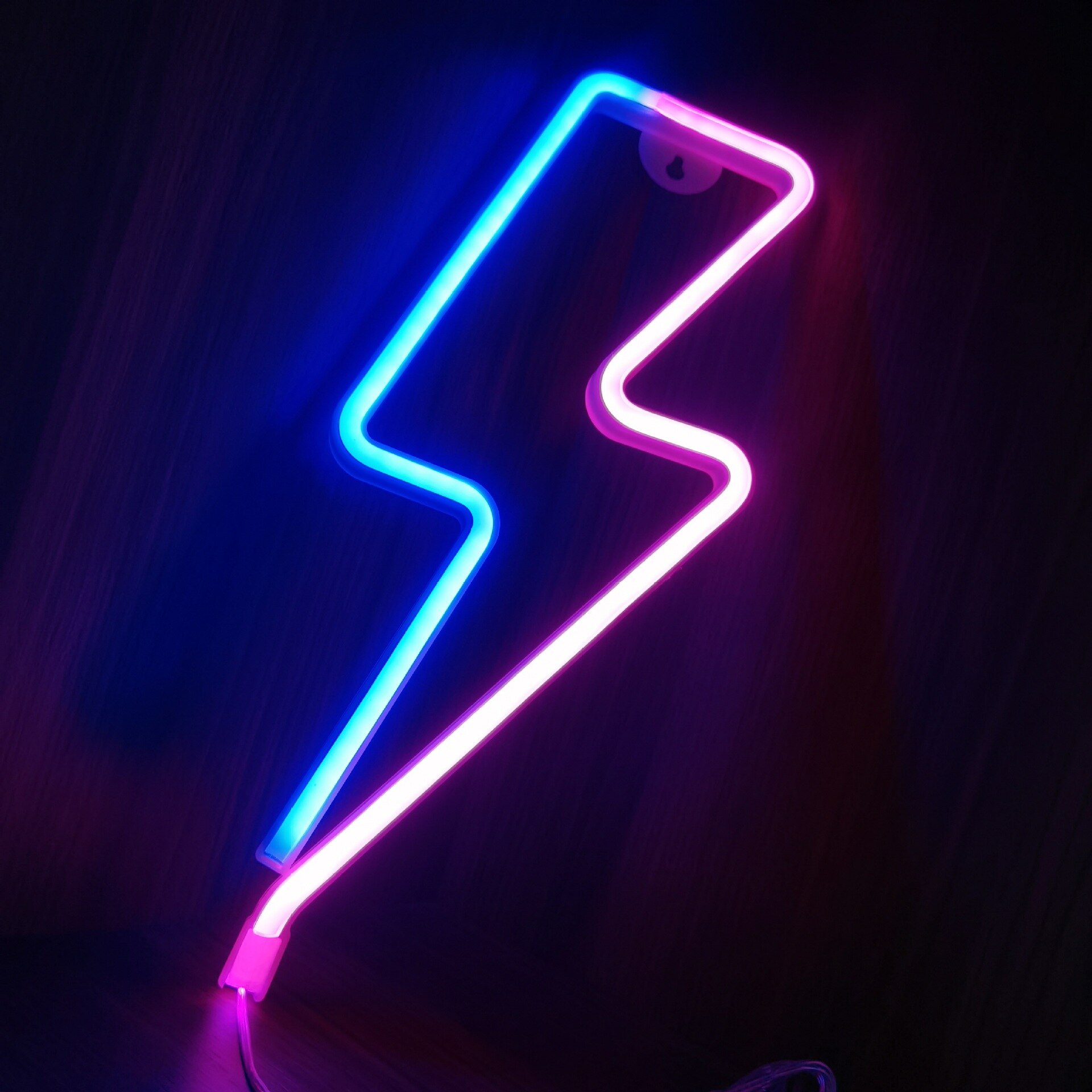 Rayo de luz LED con señal de neón, lámpara colgante de pared, decoración de habitación, decoración para el hogar, boda,: Pink blue