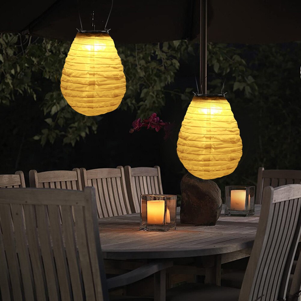 8 Inch Solar Led Lantaarn Licht Outdoor Tuin Waterdichte Hang Chinese Papieren Lantaarns Voor Bruiloft Verjaardag