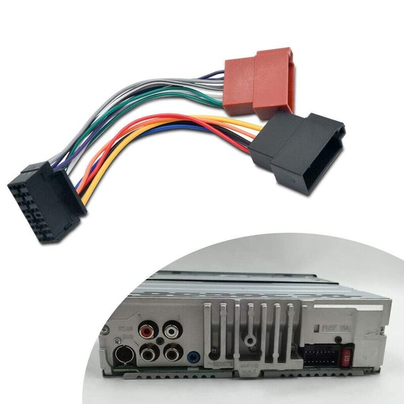 Adaptador de arnés de cables de coche para Kenwood/JVC, conector estándar ISO de Radio Estéreo automática, 16 Pines, Plug-Play