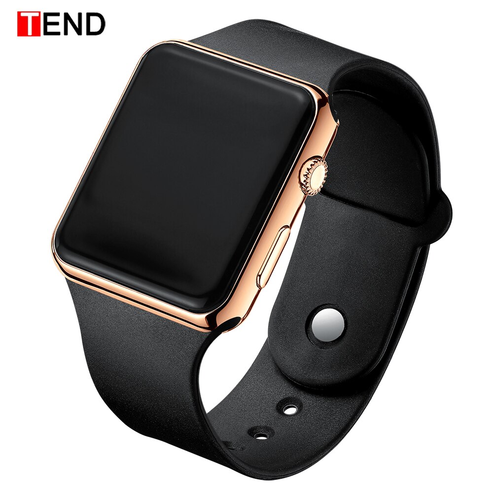 Mode Mannen Sport LED Horloge Digitale Horloge Mannen Horloge Siliconen Elektronische hodinky Saat elektronische digitale klok: Black RoseGold