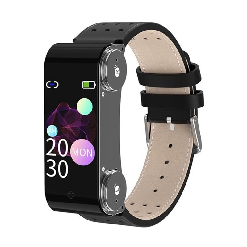 Lsmartlife L890 Smartwatch - 1.14" Color LCD - Heart Rate & Blood Pressure Tracker - Bluetooth 5.0 - Includes Wireless Earbuds: Black