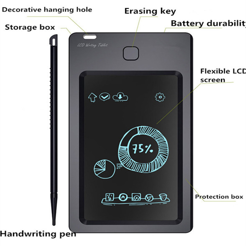 Mini tableta de escritura LCD de 5 pulgadas, práctica tabla de dibujo Digital, Bloc de notas gráficas electrónicas, mensajes, sin papel para niños