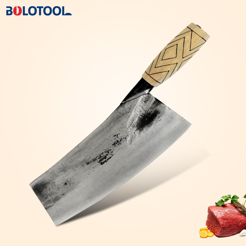 Kitchen Knife Handmade Forged Chinese Chef Knife Cleaver Meat Chopping Fish Filleting Vegetable Cutting High Carbon Clad Steel