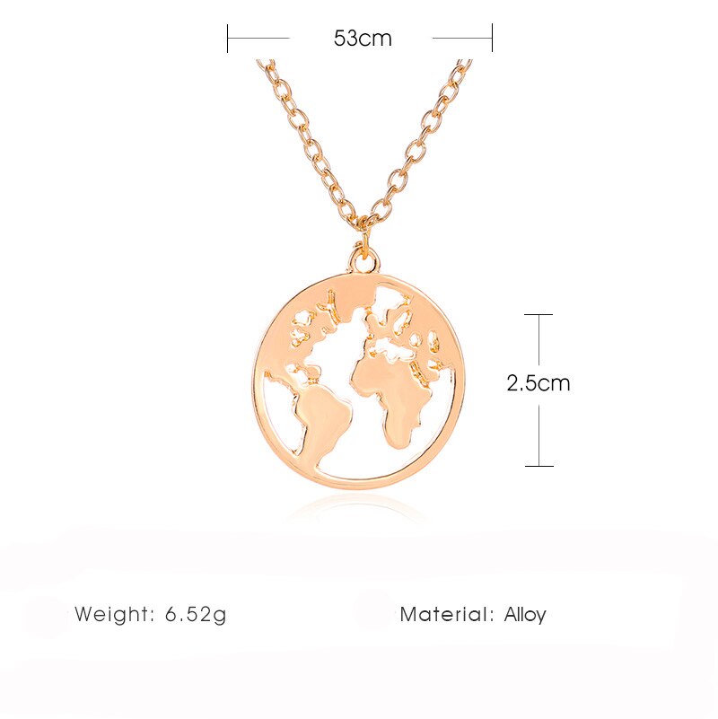 Hello Miss wereldkaart ketting persoonlijkheid mannen en vrouwen paar hanger ketting mode vrouwen sleutelbeen ketting sieraden