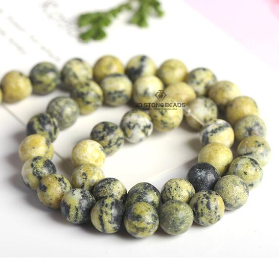 JD Stone Beads Natural Yellow Grass Turquoises Semi-Finished Handmade Bracelet Beads Accessory For Jewelry making
