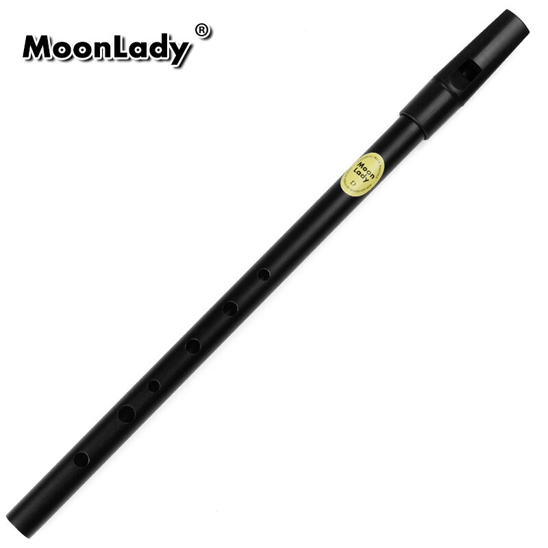 Flauta de Metal de 6 agujeros, silbato irlandés de aleación de aluminio, con todos los accesorios: Black