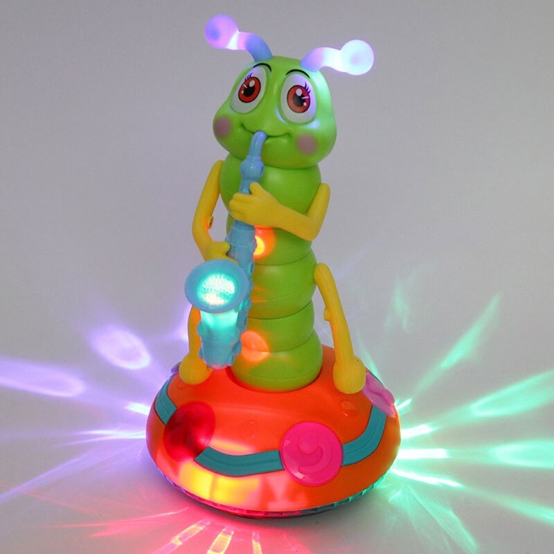 Dancing Saxofoon Rups Grappige Elektrische Muziek Speelgoed Met Led Zaklampen Voor Kinderen Baby Klinkt Game Speelgoed