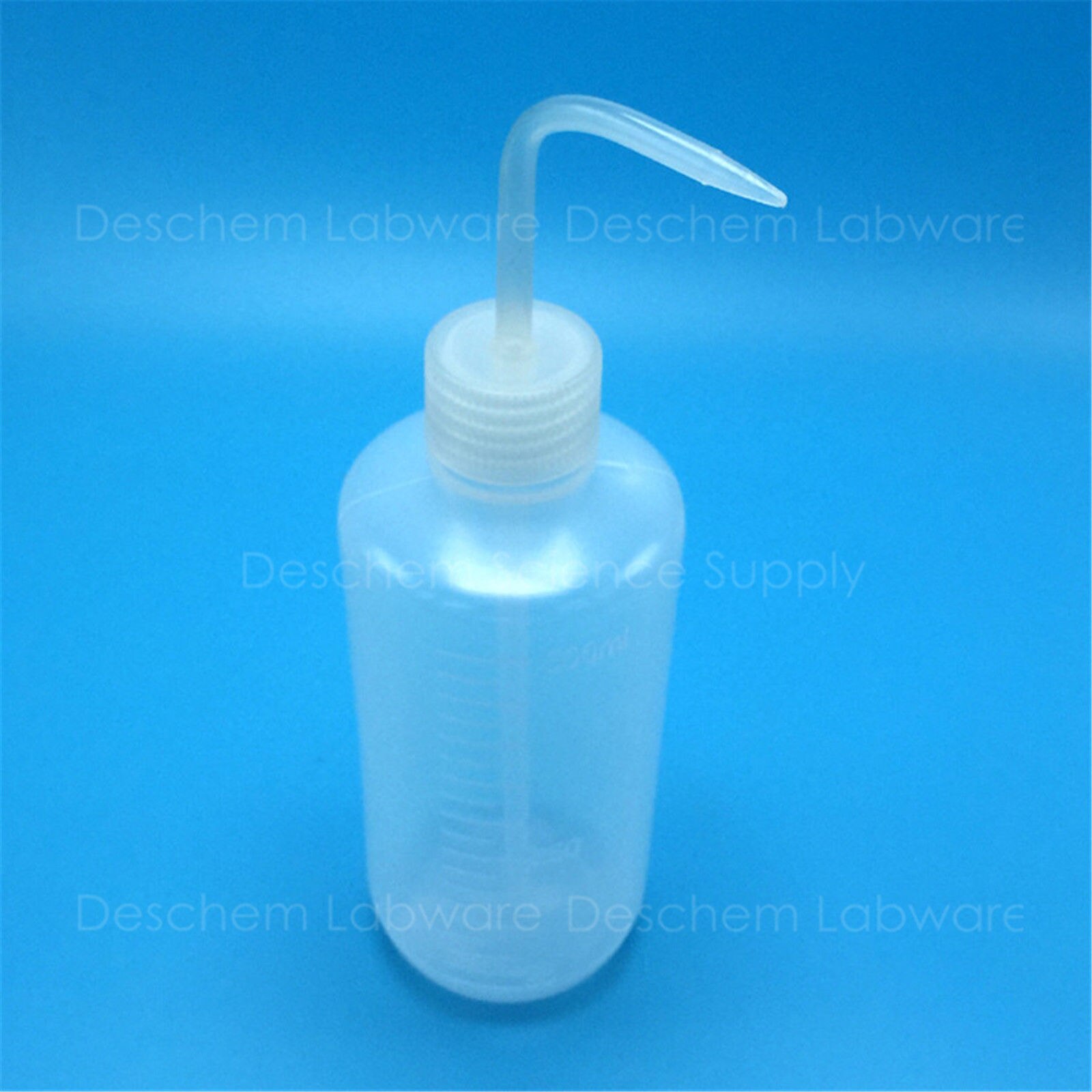 Botella lavado plástico de 1000 ml, botella graduada de 1 L, boca doblada, plástico de laboratorio