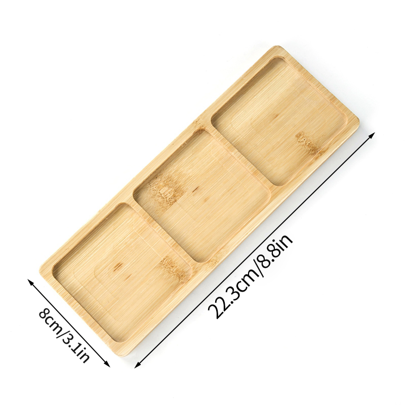 Bandeja de bambú de madera para cocina, plato de posavasos de postre, platos de mano, maceta de flores, bandejas decorativas, accesorios de decoración para fotos: Verde militar