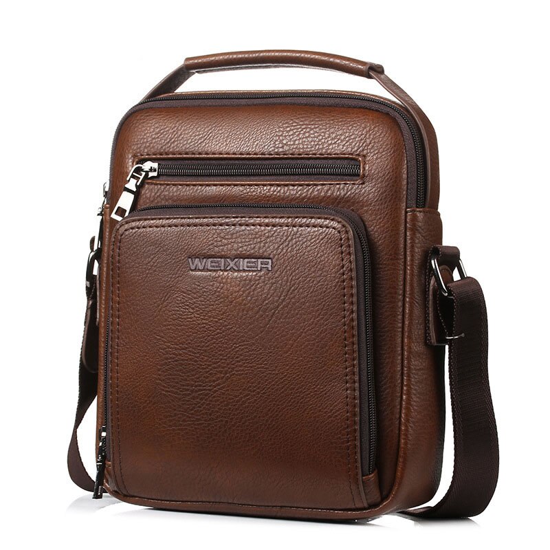 Business pu læder messenger taske mænd håndtaske top mandlige skuldertasker mænd crossbody tasker enkelt afslappet lynlås