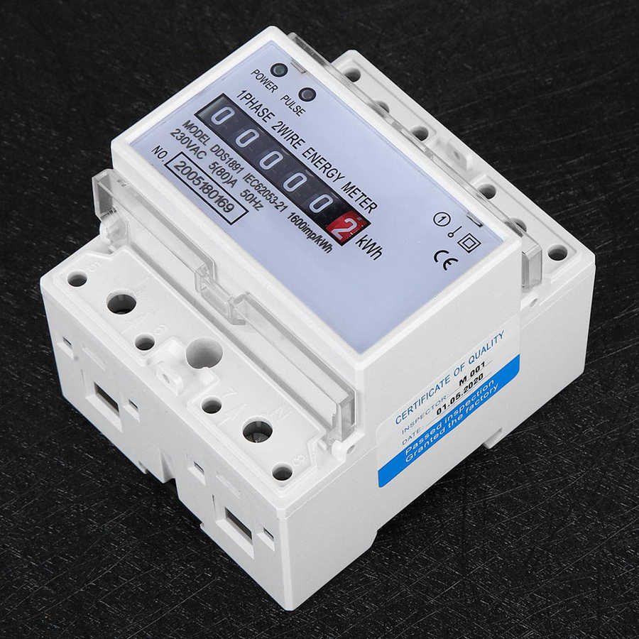 Single Phase Meter DDS1891 High Accuracy 4P LCD Electricity Rail Energy Meters 50Hz 230V