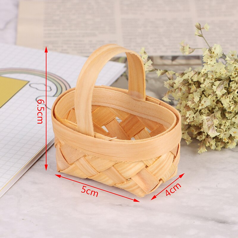 Mini 1/12 Cute Dollhouse Hand-woven Vegetable Food Basket Dolls Miniature Decoration: Default Title