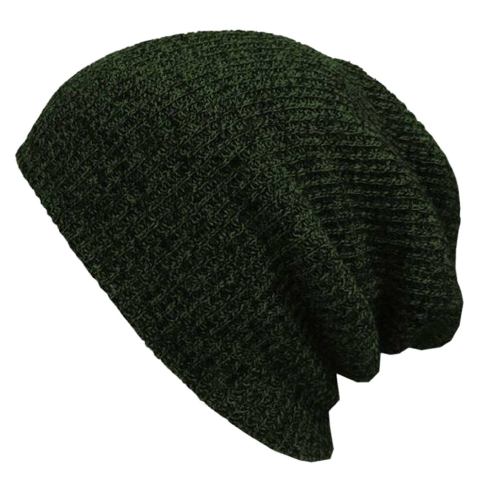 Unisex gorro de punto holgado sombrero de invierno de esquí al aire libre Slouchy Chic de punto de H9: Verde militar