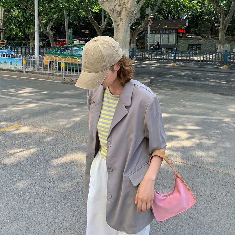 Women Soft Pink Small Shoulder Bags Stitching Color Ladies Hobos Baguette Purse Handbags Retro Female Girls Underarm Bag