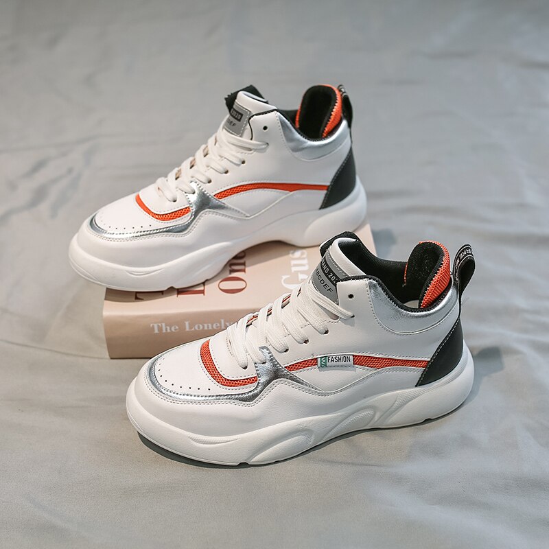 Vrouwen Chunky Sneakers Mode Platform Sneakers Wit Dames Casual Schoenen Vrouw Lederen Sport Papa Schoenen Vrouwelijke