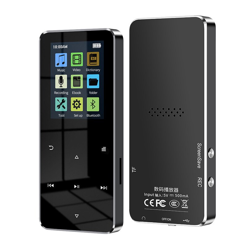 Portable Metal Touch MP3 MP4 Music Player Bluetooth-commpatible E-Book Video Player Support TF Card Touching Screen Music Player