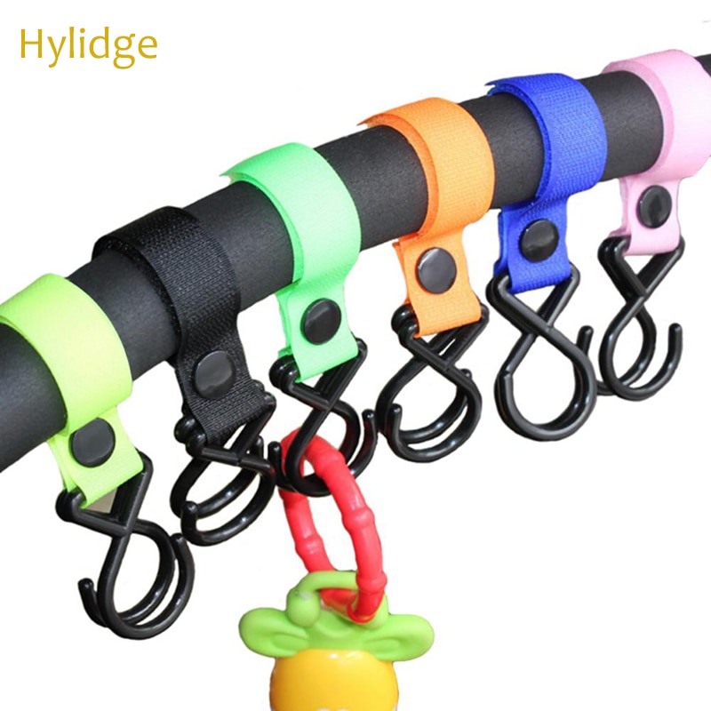 2 Pieces Baby Stroller Hook Snap Baby Toy Strap Pram Pushchair Multi Purpose Hanging Clips Wheelchair Car Seat Rotating Hooks