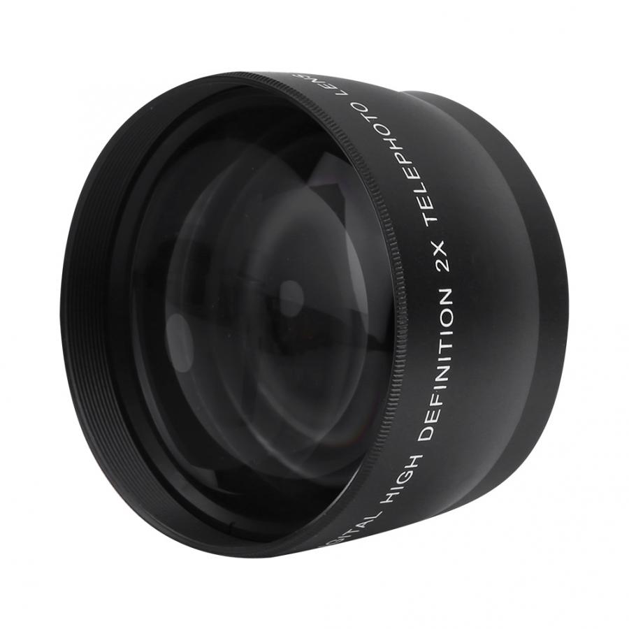 Unité de téléobjectif 55mm 2X grossissement HD téléobjectif convertisseur pour caméra de montage 55mm