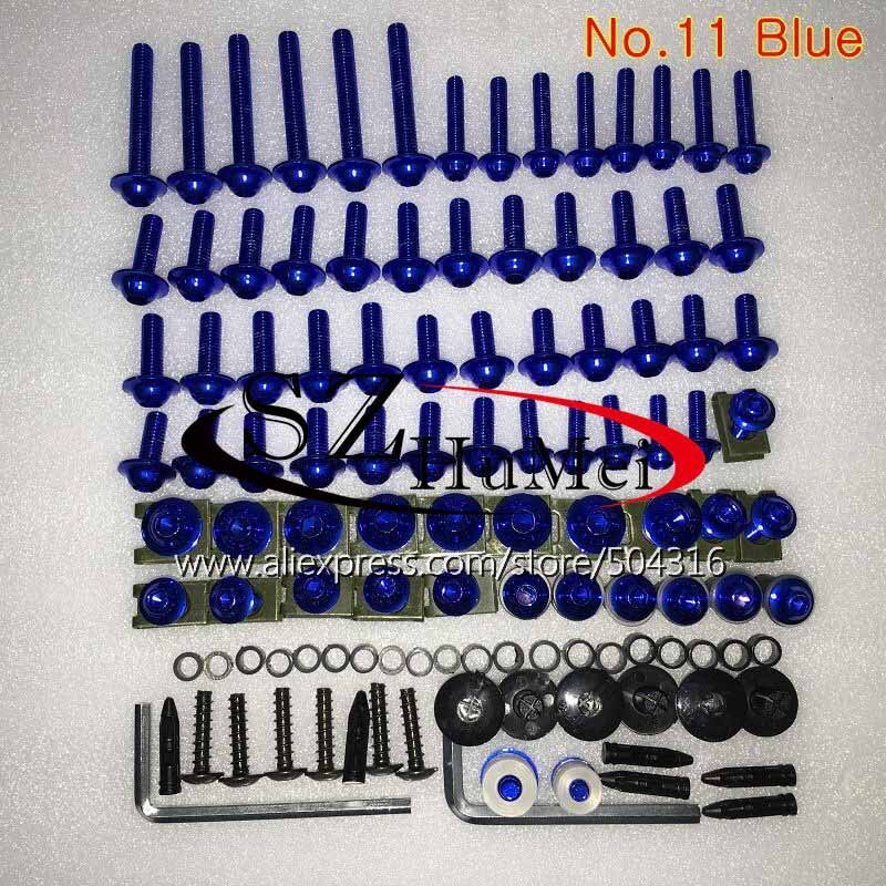 Kit complet de boulons de carénage pour suzuki gsxr 600 gsxr 750 01 02 03 gsxr 600 750 k1 r600 2001 2002 2003 vis et écrous de boulons de pare-brise: N ° .11