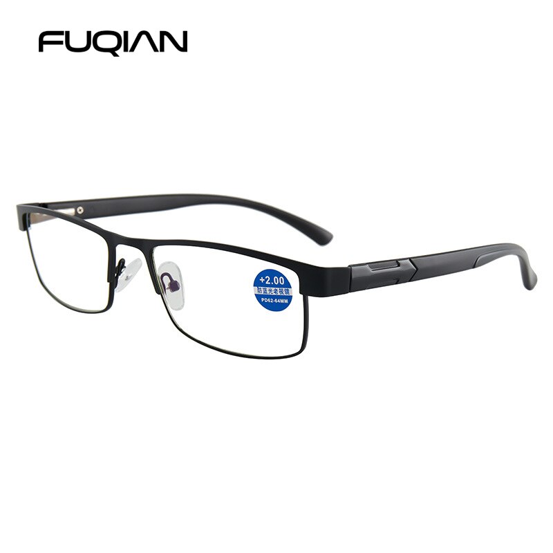 Gafas de lectura de acero inoxidable para hombre, gafas para presbicia de negocios, gafas antiluz azul + 1,0 1,5 2,0 2,5 3 3,5 4,0