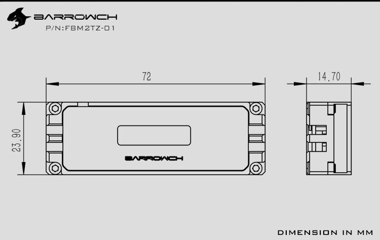 Barrowch – disque dur M.2 à affichage numérique, Kit de refroidissement, pour Type M2 SSD, spécification FBM2TZ-01, 2280/22110