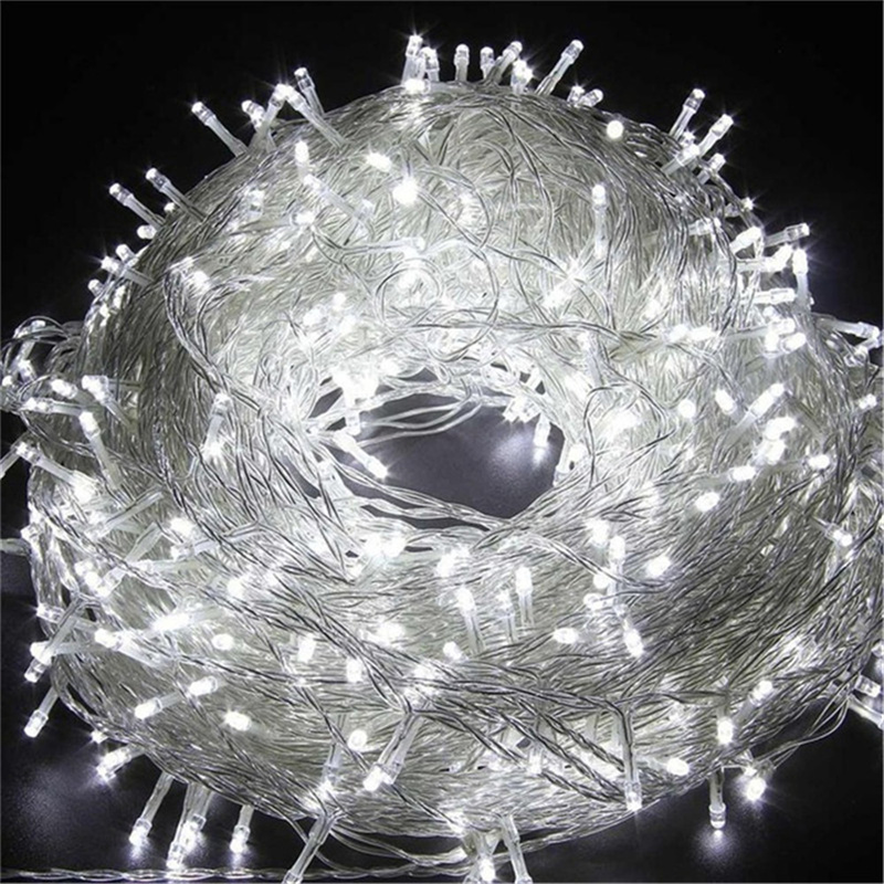 220V enchufe de la UE 10M Navidad al aire libre 100 guirnaldas de luces LED decoración lámpara de hadas para el hogar boda luces de vacaciones: Verde