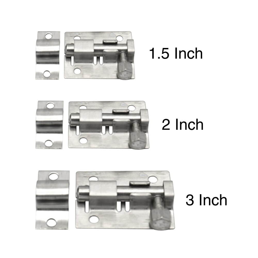 4 Pcs Safety Hasp Slide Lock Solid Home Stainless Steel Heavy Duty Gate Door Bolt Hardware Security Latch Window Silver