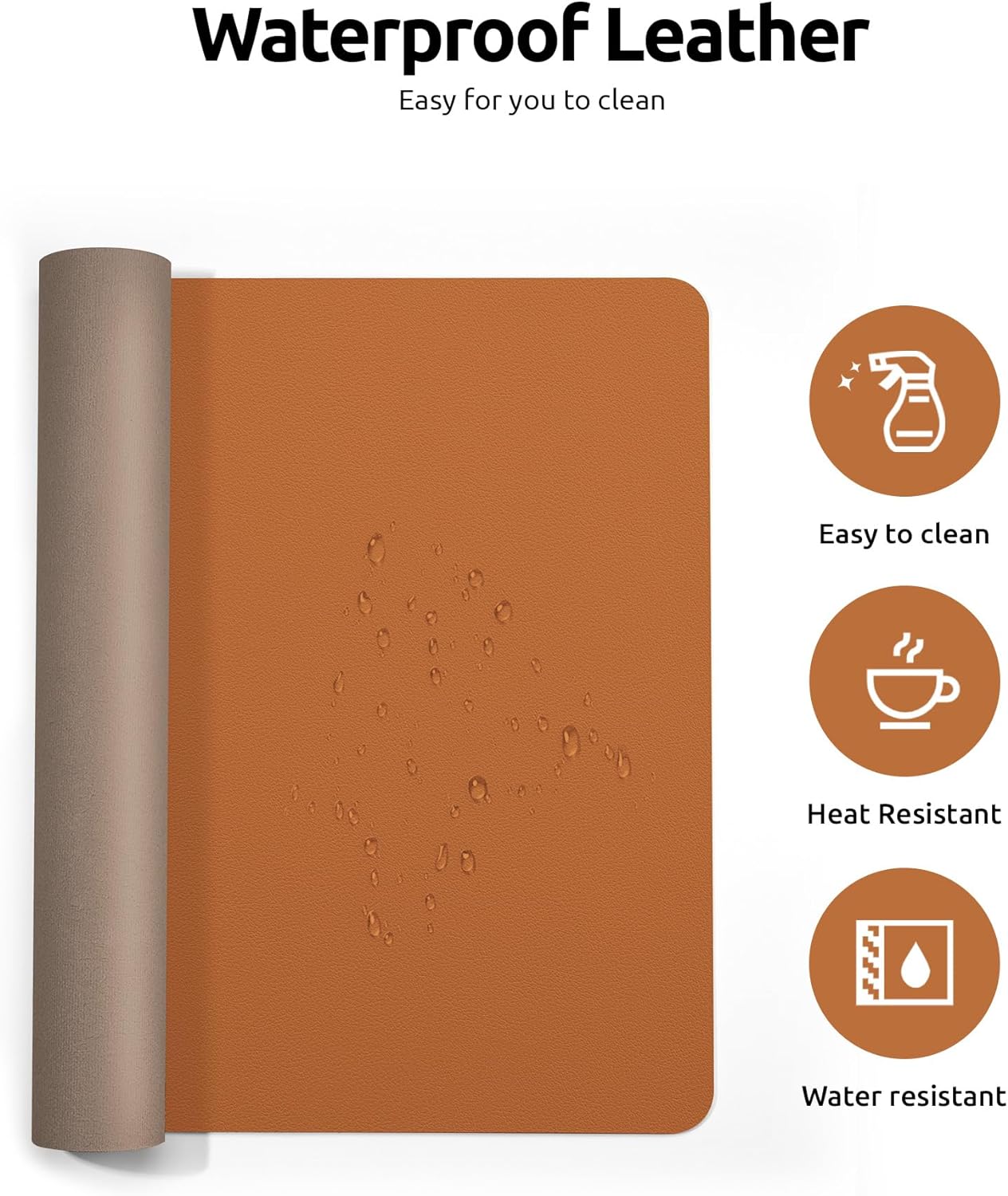 Tapis de bureau, protecteur de tapis de bureau en cuir, grand tapis de souris, buvard de bureau imperméable en cuir PU antidérapant, tapis de bureau pour ordinateur portable