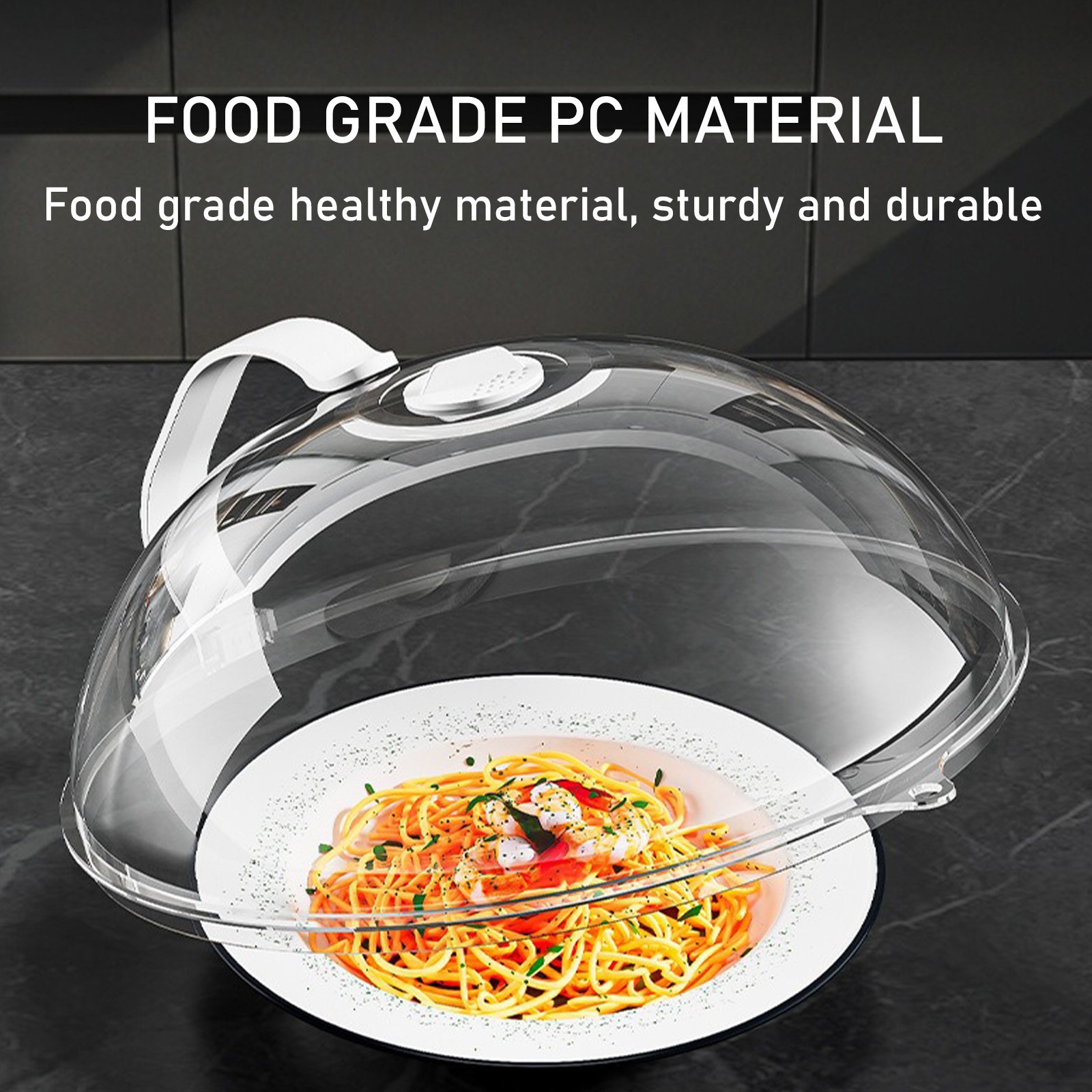 Microwave Splash Cover High Temperature Resistant Microwave Guard Lid Transparent Food Heating Cover with Steam Vent and Handle
