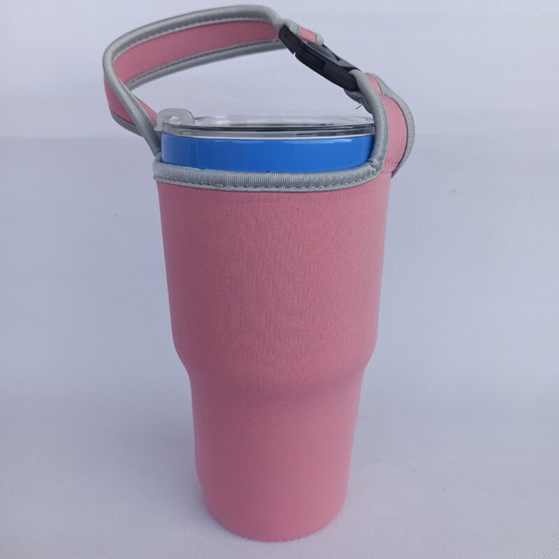 Insulated Bag Coffee Mug Cover Case Thermos Cup Pouch Portable Vacuum Cup Set Camping Accessorie For YETI 30oz Mugs: Pink