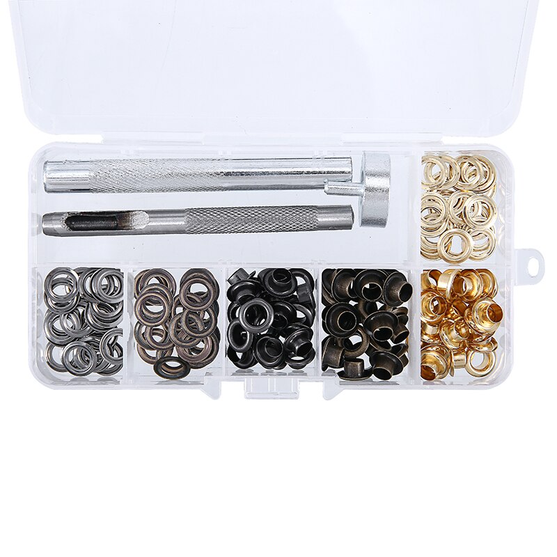100Pcs Eyelets Washers Kits With Fixing Tool DIY Repair Clothing Leather Crafts Bags Metal Eyelets Set