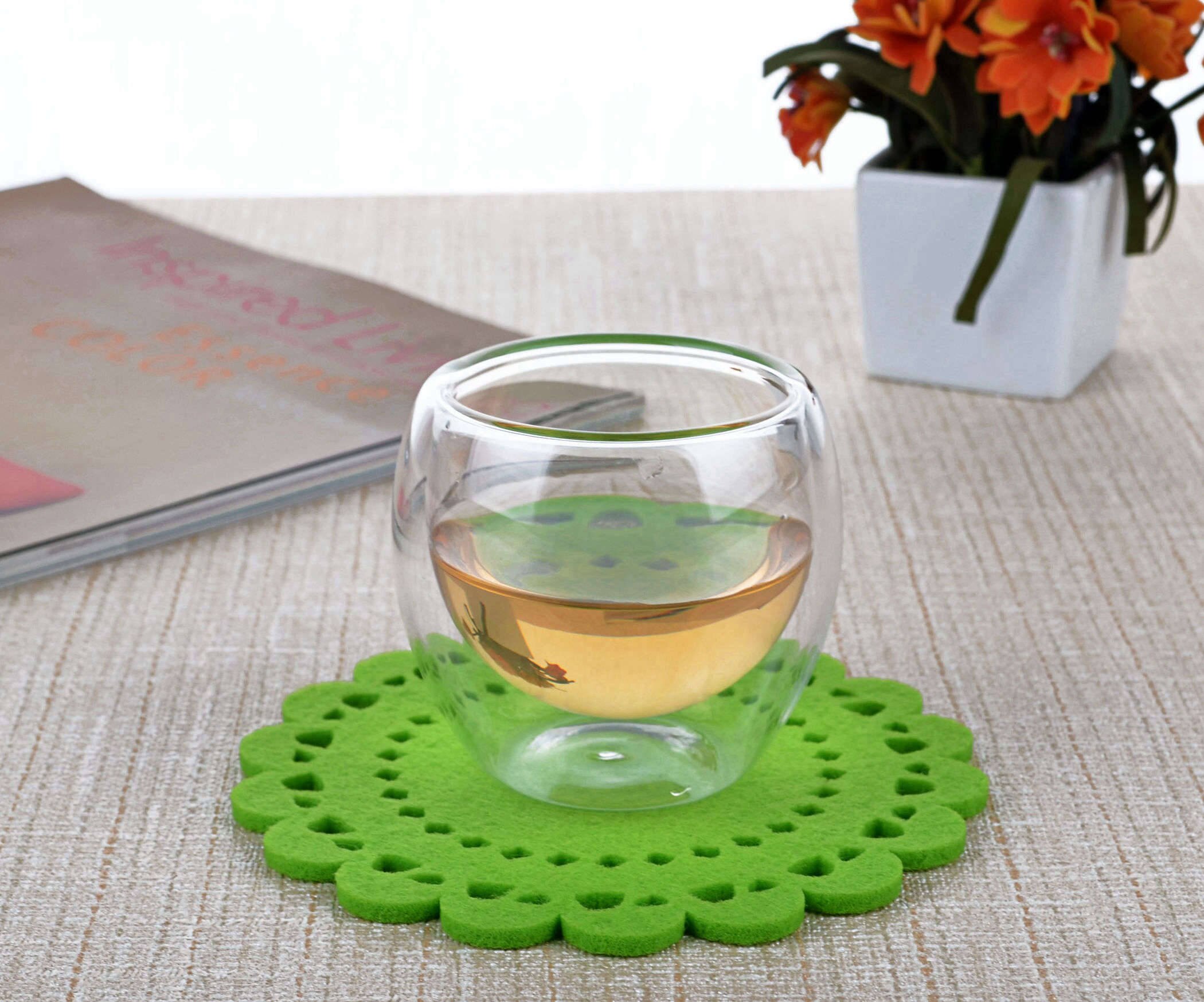 1X90 Ml Double Wall Layer Handgemaakte Helder Hittebestendig Glas Mini