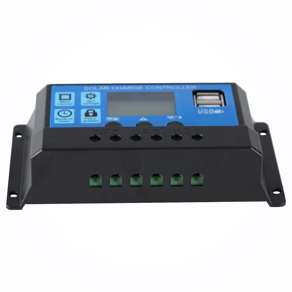 Contrôleur de Charge pour panneaux solaires, 12V/24V, 12V, 20a, 30a, 40a, 50a, 60a, PWM, régulateur automatique, sortie 5V, PV, chargeur de batterie domestique, LCD, double USB