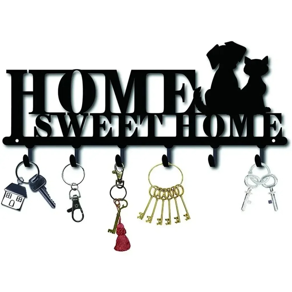 Stijlvolle 1-delige aan de muur gemonteerde Sweet Home-sleutelhouder: houd uw sleutels georganiseerd met deze creatieve voordeursleutelmuurhaak