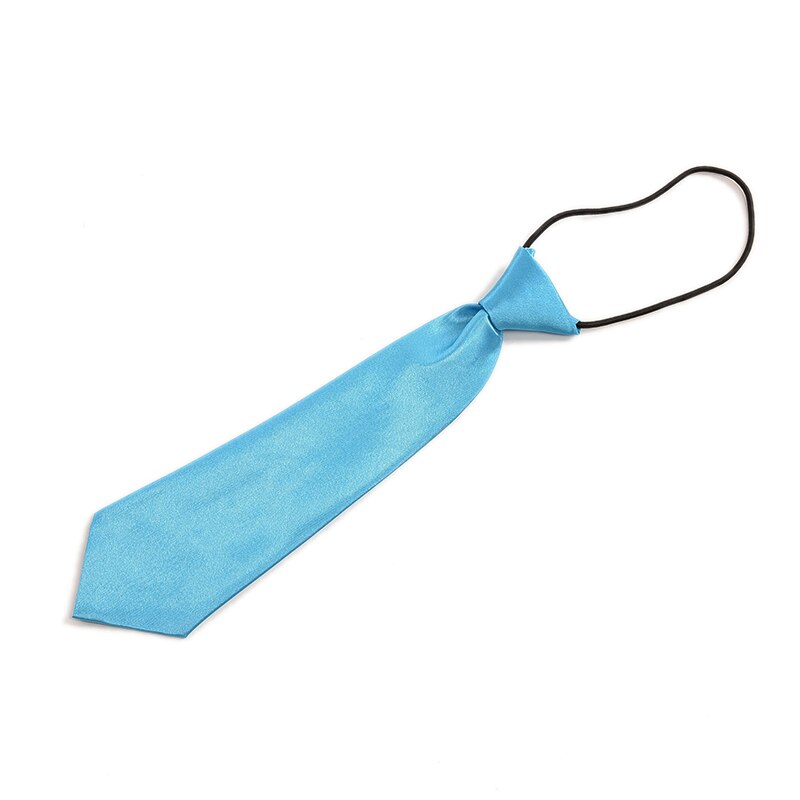 Jongen Tie Kids Baby School Boy Wedding Stropdas Das Elastische Effen Kleur Vlek: Blue