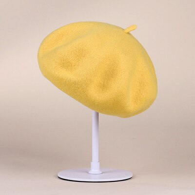 13 farver 100%  australien uld fransk baret hat til kvinder britisk stil ensfarvet pige græskar hatte filt baretter kasketter boina femme: Fs833-9