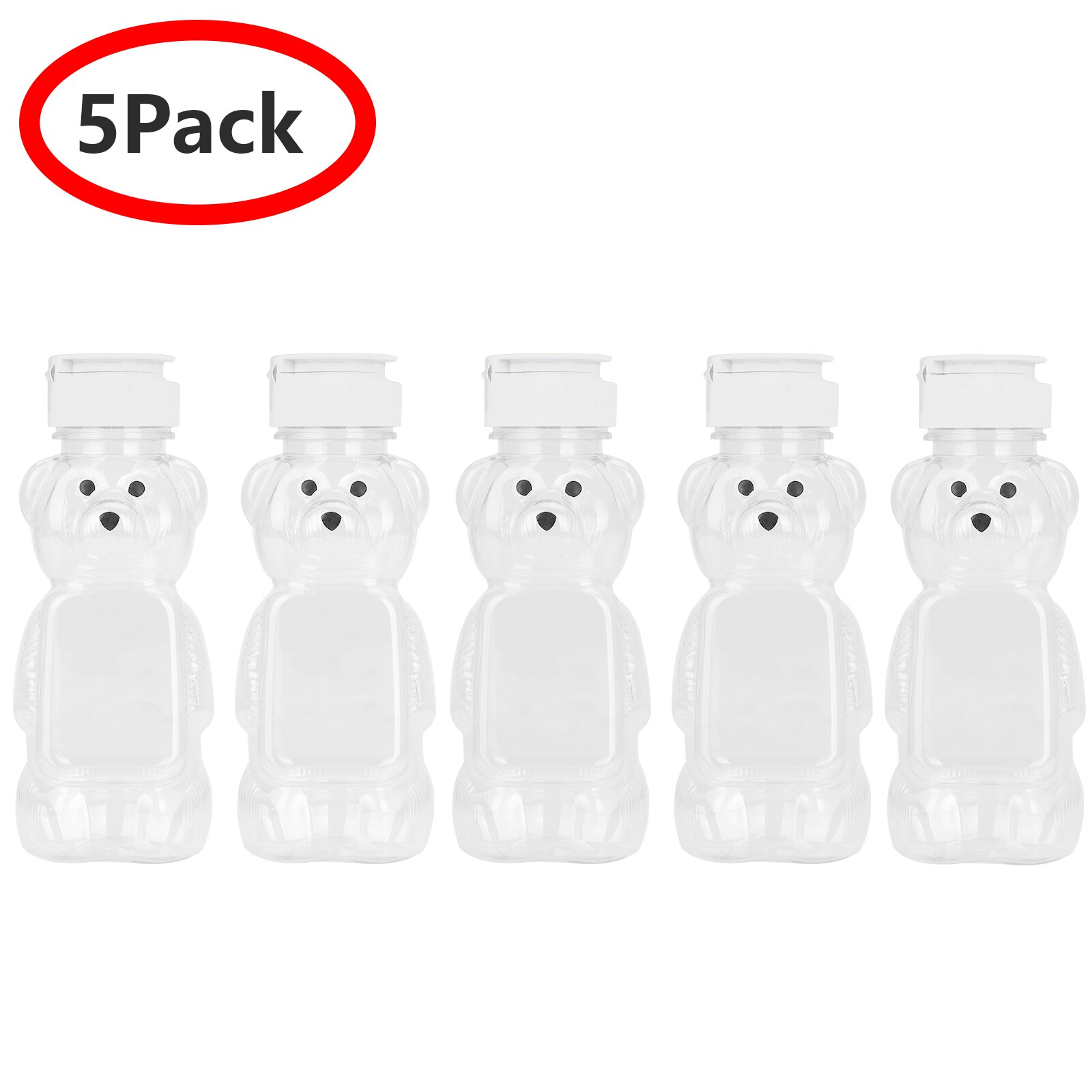 5 st honungbjörn halmflaska kopp mini söt pressbar mjölk te juice bära flaska dricka kopp behållare för barn barn dricka: Vit